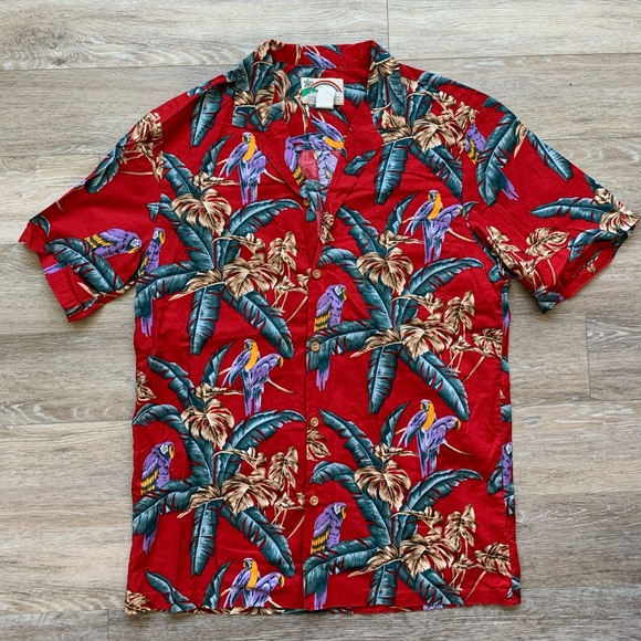 Paradise Found Other - classic red vintage hawaiian summer shirt / medium